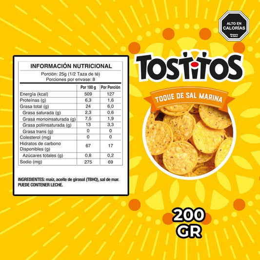 Snack Tortillas Tostitos Sal Marina 200 g