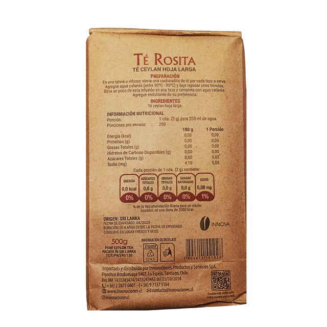 Te Negro Ceylan Rosita 250 gramos