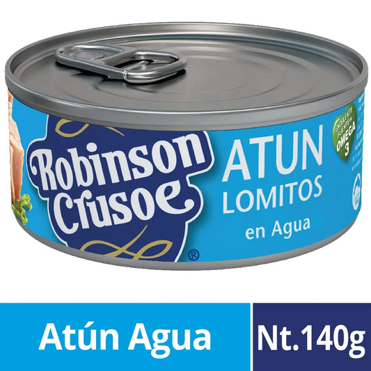 Atún lomito Robinson Crusoe en agua 140 Gr.