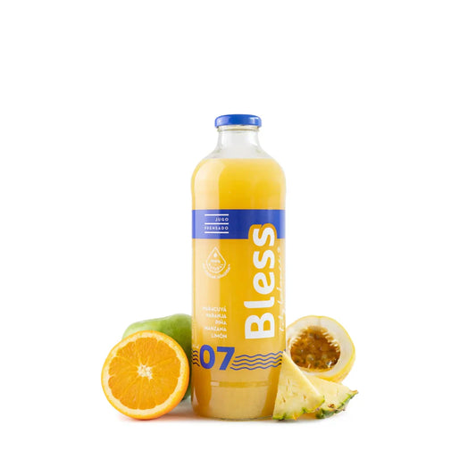 Jugo BLESS 07 Maracuyá, Naranja, Piña y Manzana - 1 Lt.