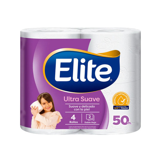 Papel Higienico Elite, 4 Rollos x 50mts