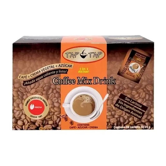 Café Tap Tap 3 en 1 Crema Azúcar Sin Lactosa Vegano