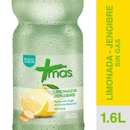 Agua Saborizada Mas Limonada Jengibre Sin Gas 1.6 L