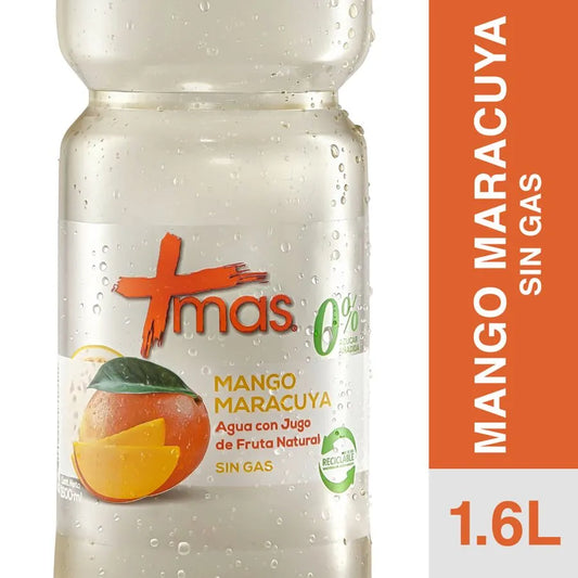 Agua Saborizada Mas Mango Maracuyá Sin Gas 1.6 L