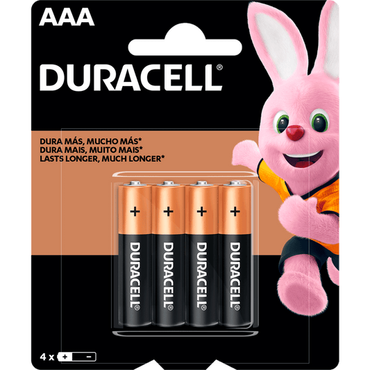 Pilas Duracell AAA 4 un.