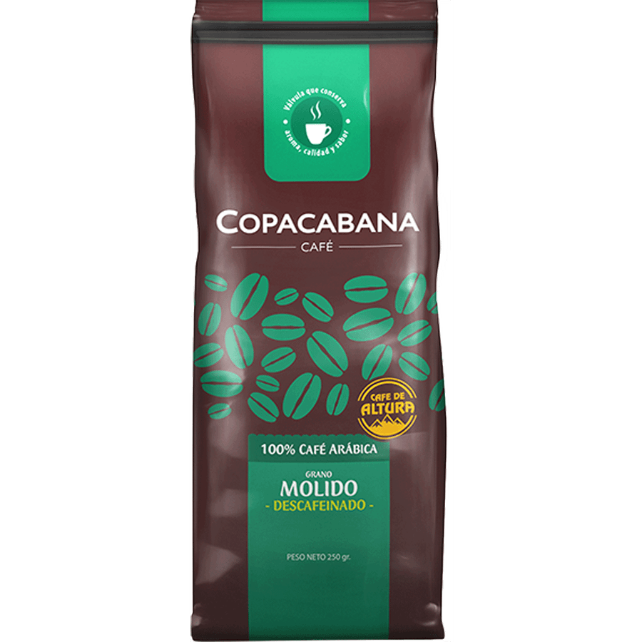 Café Molido Copacabana Descafeinado 250 g