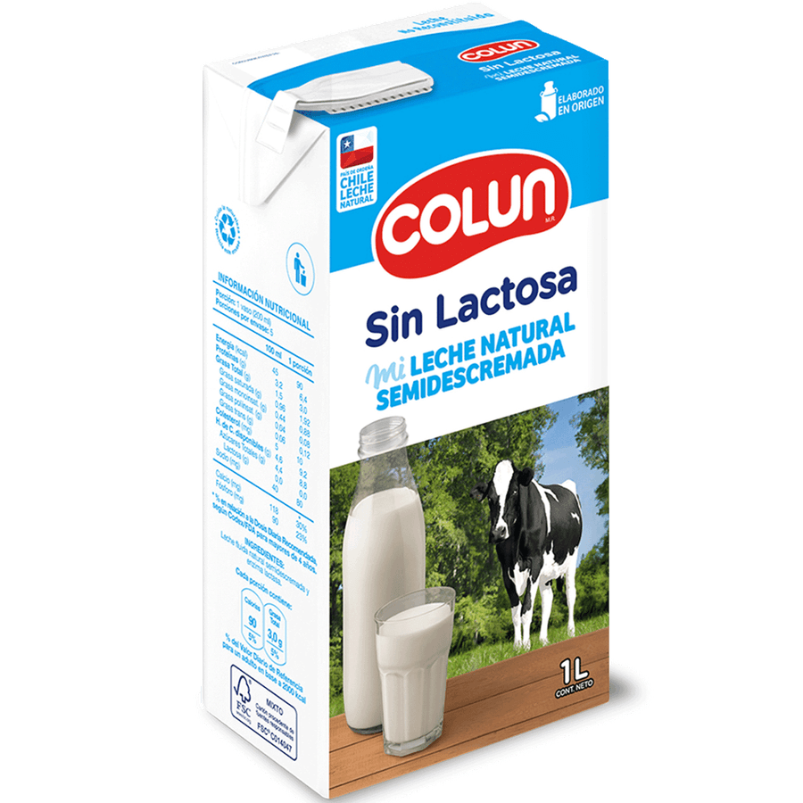 Leche Colun Semidescremada Sin Lactosa 1 L