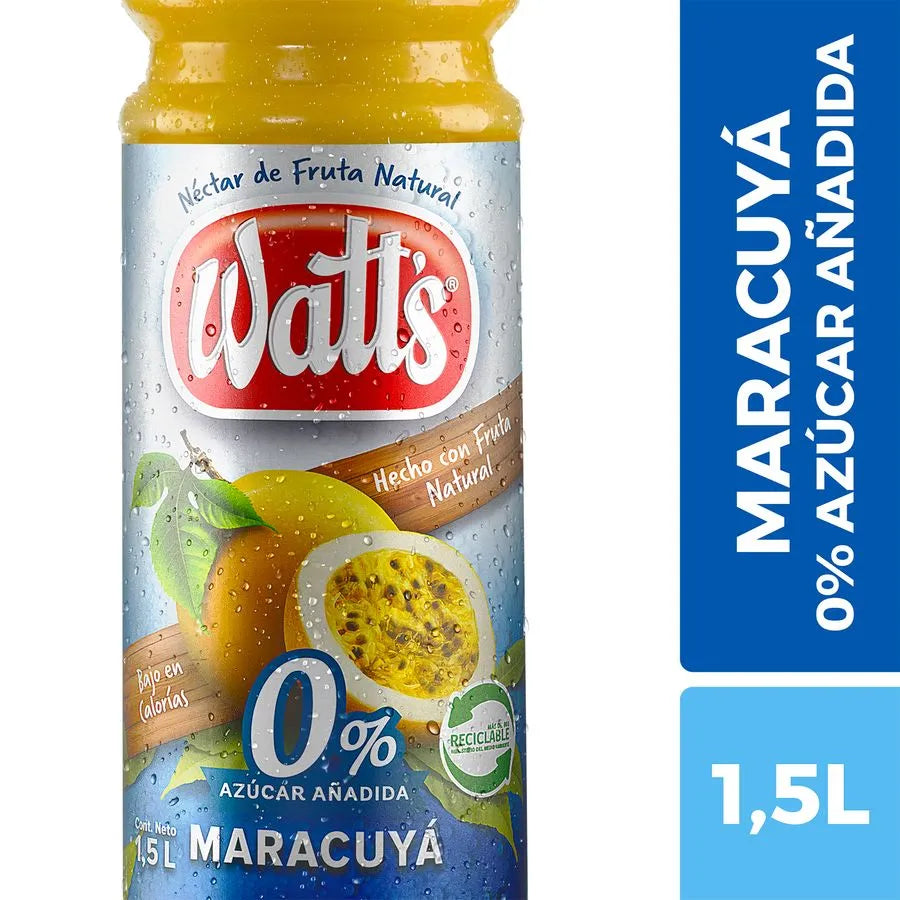 Néctar Watt's Maracuyá o Azucar 1.5 L