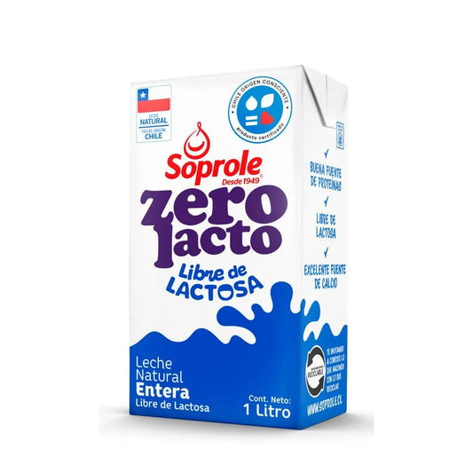 Leche Soprole Sin Lactosa Entera 1 Lt.