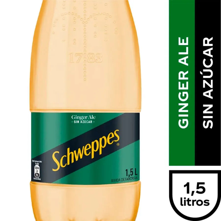 Bebida Schweppes Ginger Ale Sin Azúcar Botella 1.5 Lt.