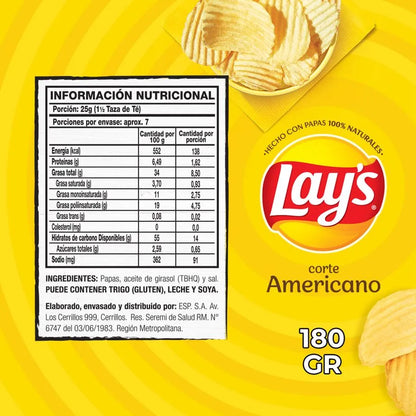 Papas Fritas Lay's Corte Americano 180 g