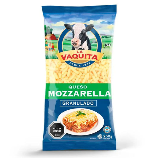 Queso Mozzarella La Vaquita Envasado Granulado 250 g