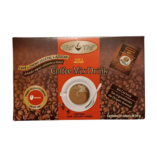 Café Tap Tap 3 en 1 Crema Azúcar Sin Lactosa Vegano